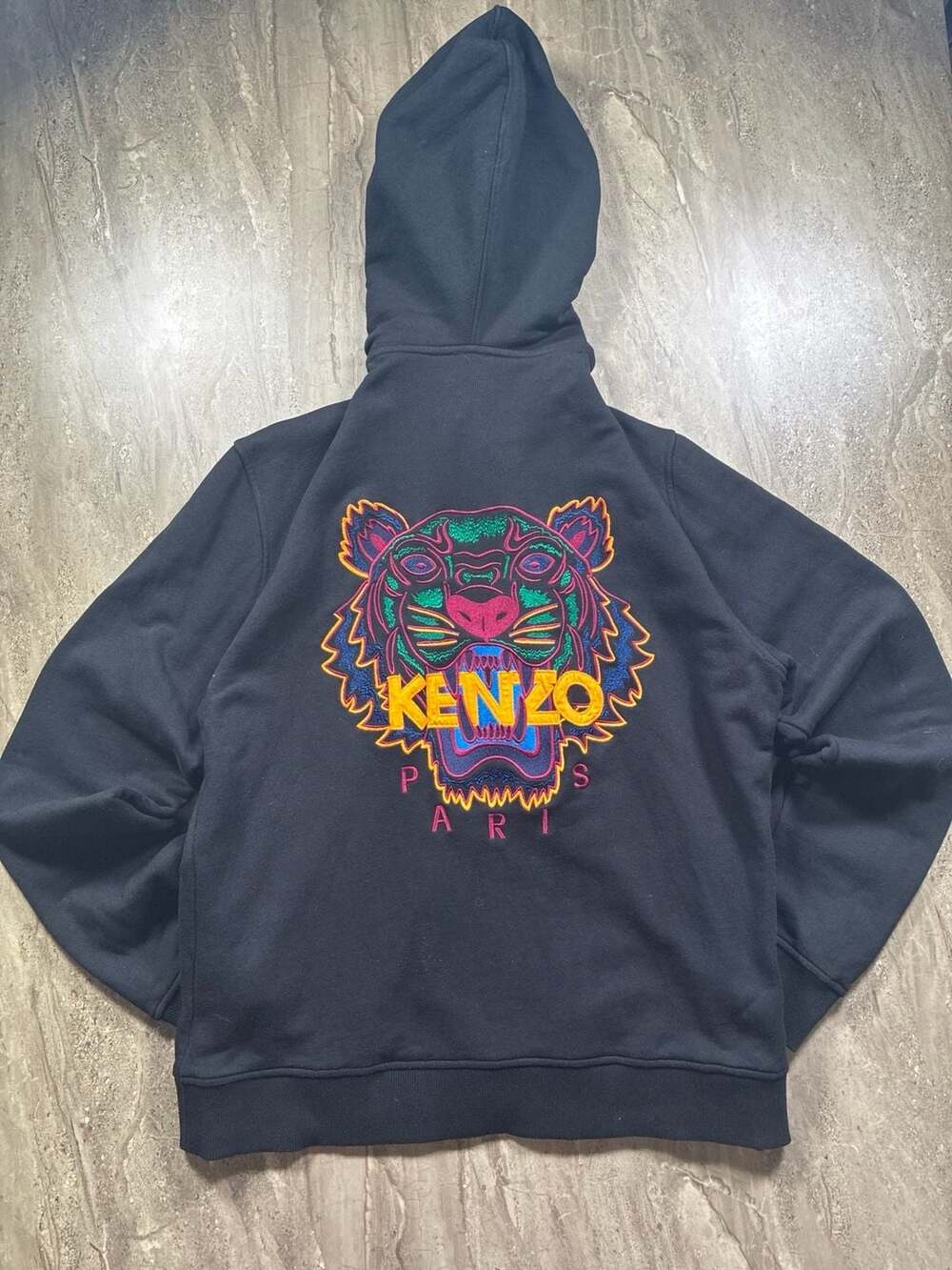 Kenzo Tiger Zip Hoodie Size M Black